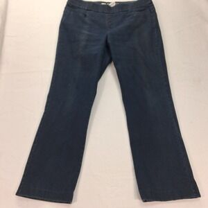 Lee Jeans Women 16 Medium StyleUp Pull-On Dark Blue Stretch Straight EUC